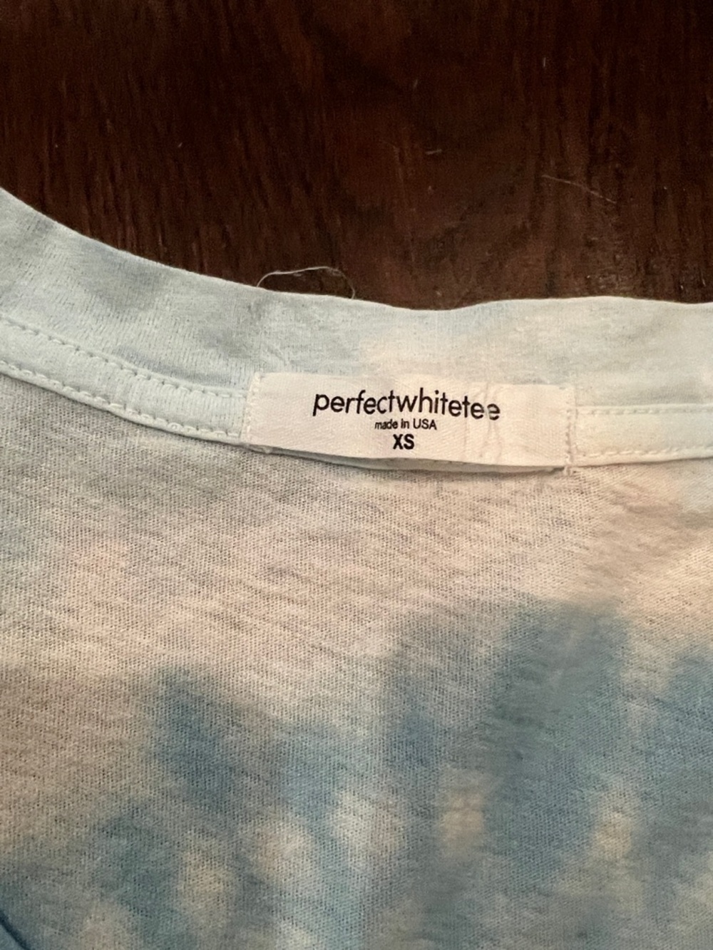 perfectwhitetee Light Blue Tie-Dye "Rather Be At Camp" V-Neck Tee - Picture 2 of 3